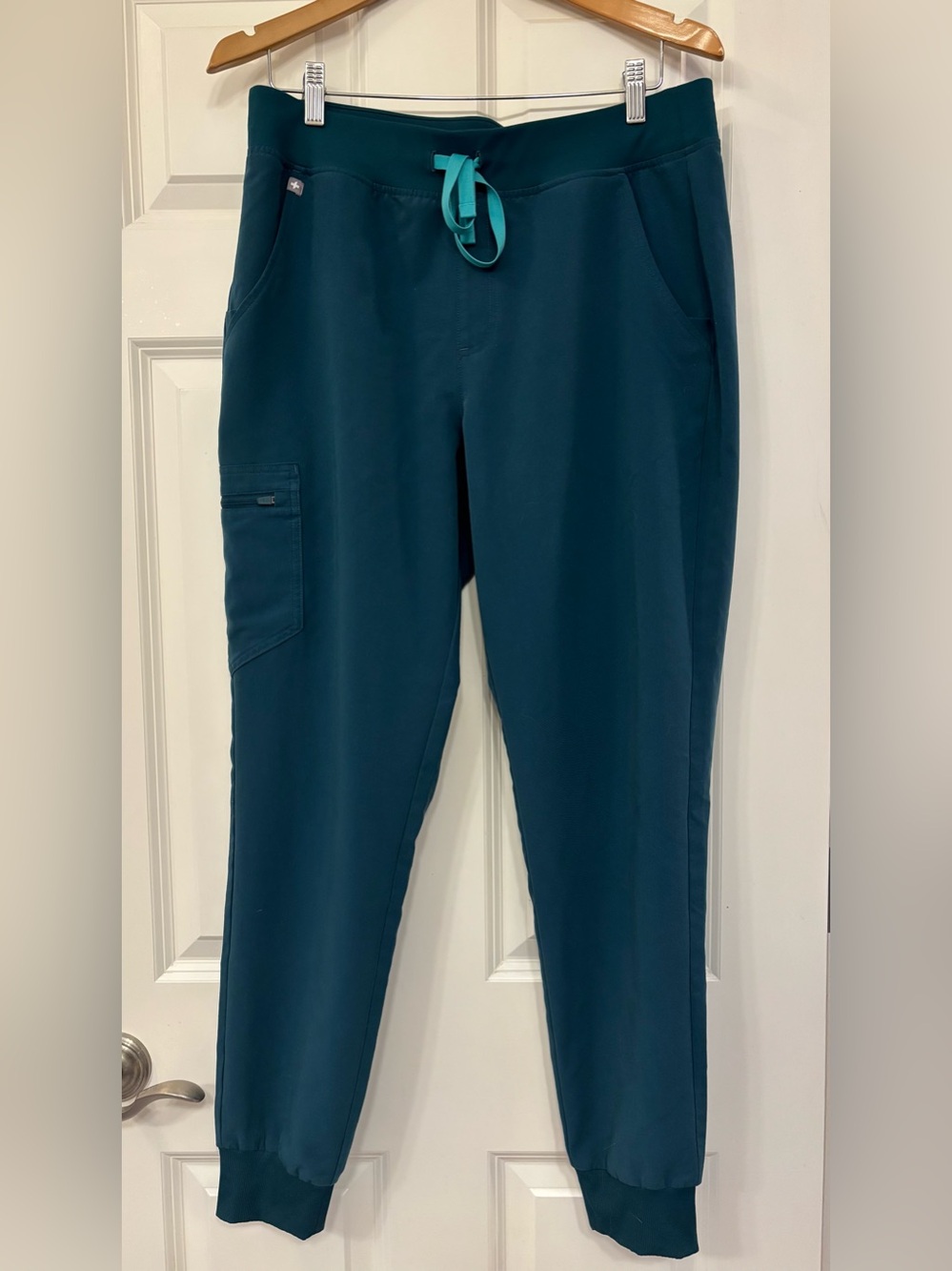 Figs Technical Collection Teal Cargo Scrub Pants Size Large Tall